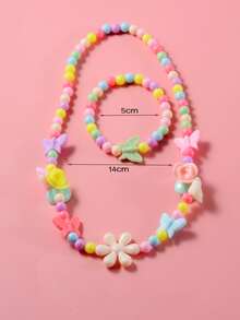 女孩2入組串珠首飾套裝 - 彩色 - 查看 3