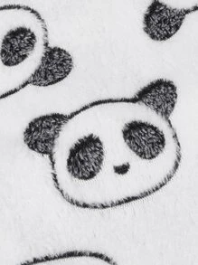 PETSIN Panda Print Plush Pet Sweatshirt - Black and White - View 6