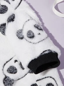 PETSIN Panda Print Plush Pet Sweatshirt - Black and White - View 7
