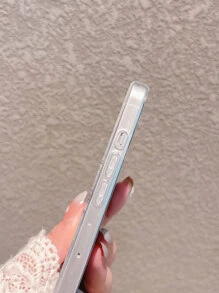 花卉和蝴蝶圖案手機外殼 - 無色 - 查看 3