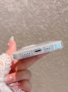 花卉和蝴蝶圖案手機外殼 - 無色 - 查看 4