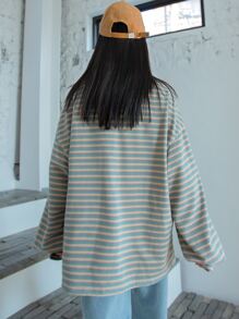 DAZY Áo thun nữ Lá thư Sọc Giải trí - Nhiều màu - Xem 2