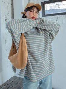 DAZY Áo thun nữ Lá thư Sọc Giải trí - Nhiều màu - Xem 5