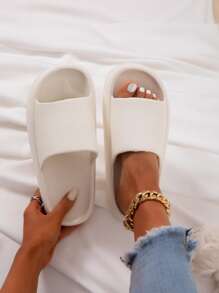 Minimalist Single Band Slides - White - View 5