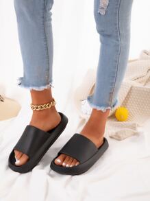 Áo trượt dáng rộng tối giản thời trang cho nữ - màu đen - Xem 2