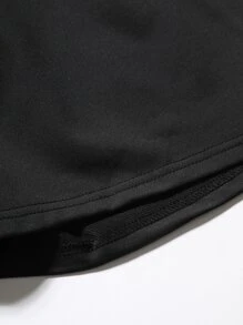 Manfinity LEGND Men's Japanese Letter & Dragon Graphic Drawstring Waist Casual Shorts, Summer Graphic Going Out Casual Drawstring Sweat Shorts, For Husband, Boyfriend Gifts - Black - View 4