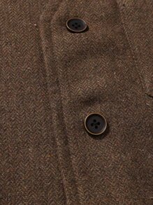 Manfinity Mode Men Patched Pocket Wool-Mix Waistcoat Without Blouse - Coffee Brown - View 4