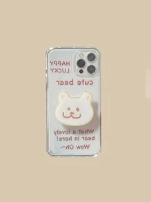 Funda para móvil con estampado de letra con agarre de teléfono sobresaliente - Multicolor - Ver 1