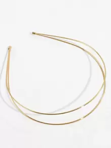 Street Minimalist Layered Headband,Hairband,Hair Hoop Headbands ,Makeup Headband Hair Accessories Head Accessories - Gold - View 2