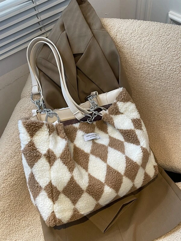 fluffy tote bag shein