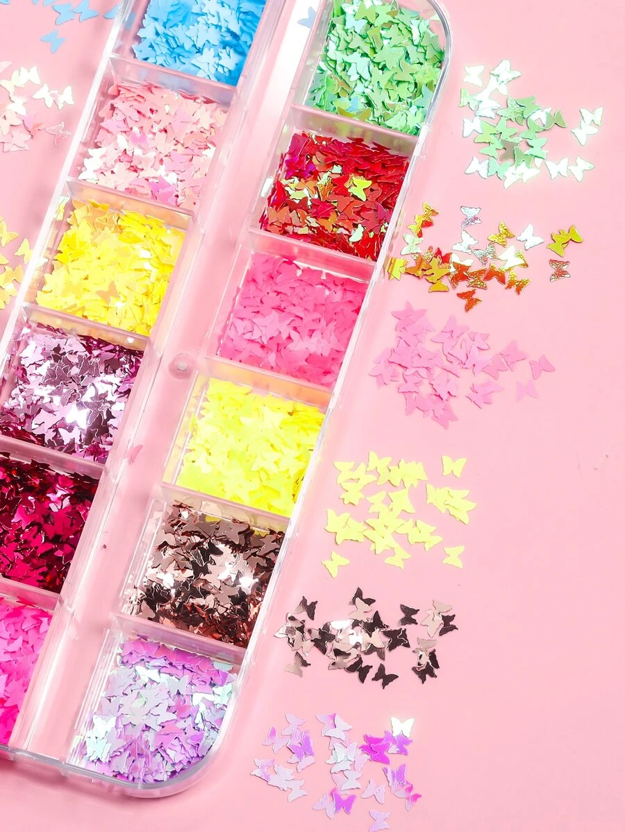 1 盒蝴蝶形美甲亮片