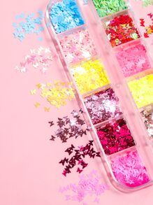 1 盒蝴蝶形美甲亮片 - 彩色 - 查看 4