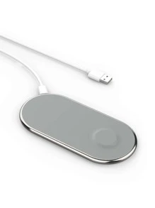 15W Cargador inalámbrico 3 en 1 - Gris Claro - Ver 2