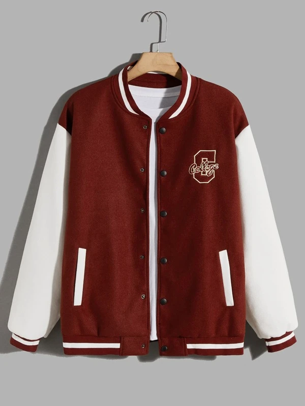Cazadora Bomber Con Bordado De Letras Para Hombre Cazadora Bomber Con Bordado De Letras Para Hombre