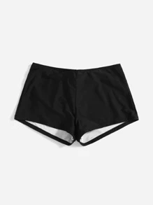 Swim Vcay Summer Beach Plus Solid Swim Shorts - Black - View 3