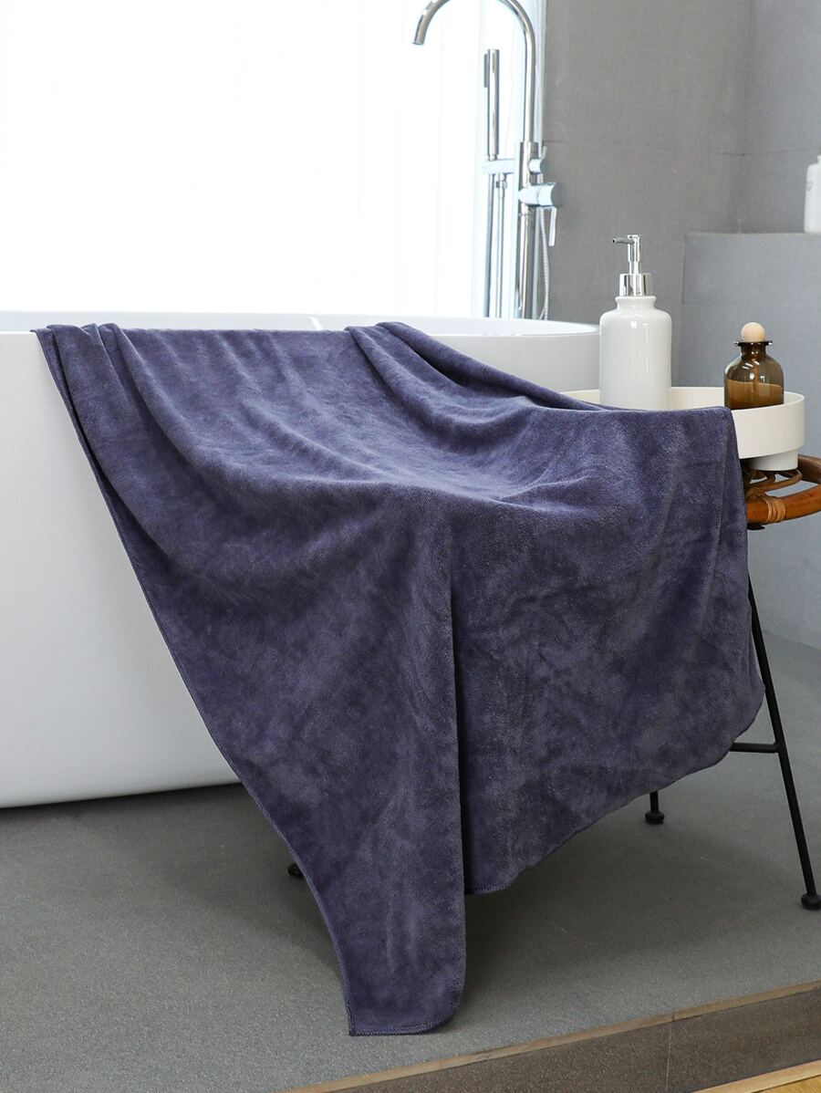 Solid Color Bath Towel - Purple - View 1