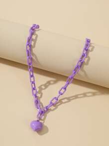 Chuỗi vòng cổ trái tim quyến rũ - Màu tím - Xem 2