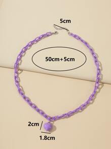 Chuỗi vòng cổ trái tim quyến rũ - Màu tím - Xem 4