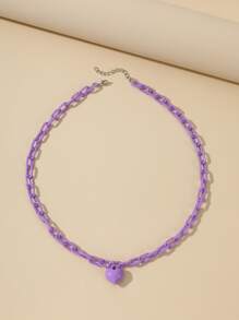 Chuỗi vòng cổ trái tim quyến rũ - Màu tím - Xem 3