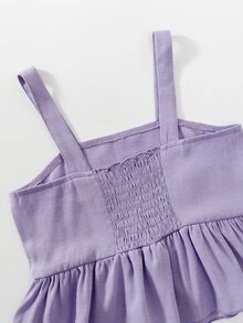 Niñitas bajo con fruncido Top de tirantes & con estampado floral Shorts - Multicolor - Ver 4