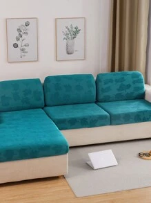 1 pieza jacquard con patrón de hoja Funda para sofá Funda - Verde - Ver 6