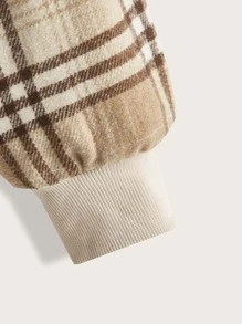 SHEIN Plaid Print Double Breasted Overcoat - Multicolor - View 4