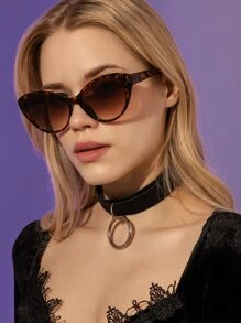 Gafas de sol de estilo ojo de gato para uso diario de mujeres - Multicolor - Ver 1