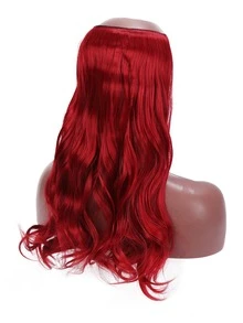 自然長款卷合成纖維接髮 - 紅色 - 查看 2