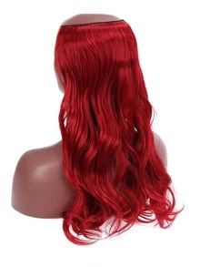 自然長款卷合成纖維接髮 - 紅色 - 查看 3
