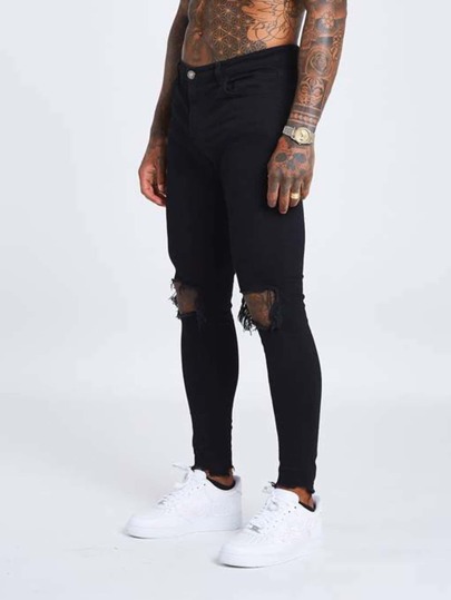 للشباب بنطلون جينز ممزق