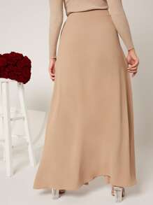 Modelyn Quần ống rộng có thắt lưng kèm váy - Màu Khaki - Xem 2