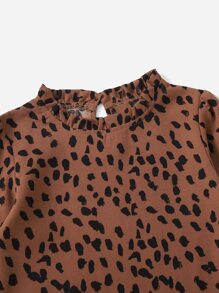 Toddler Girls Allover Print Flounce Sleeve Top & Bow Front Leggings - Multicolor - View 3