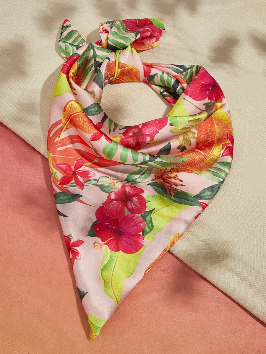 SHEIN VCAY Flower Print Bandana Boho Perfect Gift For Friends For Daily Use - Multicolor - View 1