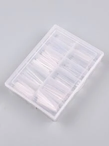 Eleve su estilo con 240 piezas de extensión de resina de uñas de mezclilla transparente en caja adecuada para mujeres y niñas - transparente - Ver 3