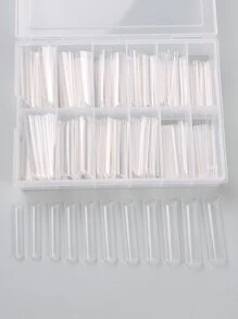 Express Your Love With 240pcs Long Coffin Fake Nail & 1pc Nail File & 1sheet Tape Nails - Clear - View 2