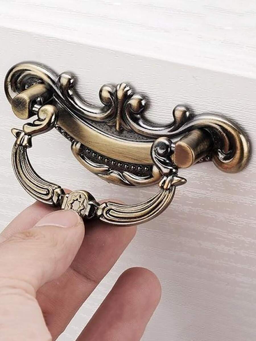 1/3/5pcs Vintage Green Bronze Cabinet Door Drawer Handle - Bronze - View 1