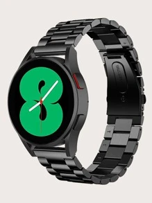 Plain Watchband Compatible With Samsung Galaxy Watch 4 - Black - View 2