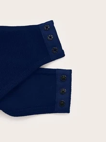 SHEIN Solid Sweetheart Neckline Tube Bodysuit - Navy Blue - View 3