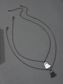 Thời trang và phổ biến 2 chiếc Vòng cổ ma quyến rũ nam hợp kim làm quà tặng trang sức và cho vẻ ngoài sành điệu - Màu Đen Súng - Xem 3