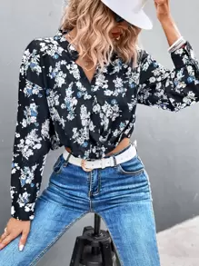 SHEIN Unity 印花落肩袖襯衫 - 彩色 - 查看 1