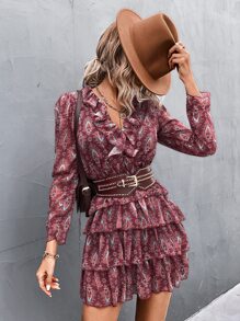 Đầm Xù phân lớp Tất cả trên in Boho - Nhiều màu - Xem 3