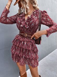 Đầm Xù phân lớp Tất cả trên in Boho - Nhiều màu - Xem 4