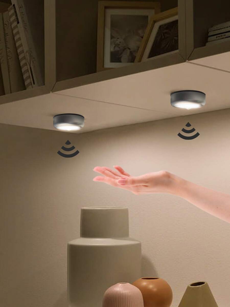 1pc Under Cabinet Light, Simple Plastic LED Closet Light For Household - Yellow - View 1