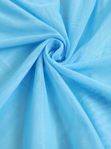 Tween Girl 3packs Ditsy Floral Bikini Set With Drawstring Waist Kimono Summer Beach - Blue and White - View 6