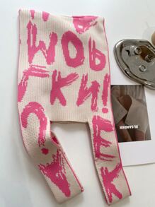 Letter Graphic Crochet Bag Valentines - Multicolor - View 4