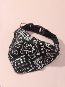 1pc Bandana Design Pet Collar For Decoration - Black - View 1