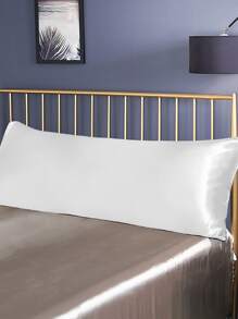 素色緞面枕套不附帶枕芯 - 白色 - 查看 1