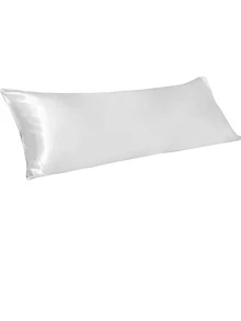 素色緞面枕套不附帶枕芯 - 白色 - 查看 2