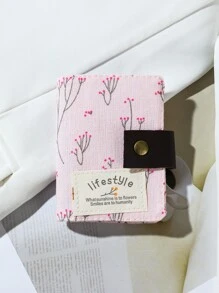Floral Pattern Patch Decor Lightweight Portable Card ID Card White-Collar Workers For Female For Holiday For Anniversary For Birthday Gift Accessories Gift Present Hot Pink Purse Card Holder Wallet Business Card Holder Credit Card Holder Women Photocard Holder For Women Mini Wallet Card Wallet - Pink - View 1