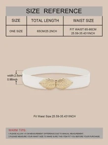 Leaf Decor Buckle Corset Belt - White - View 4